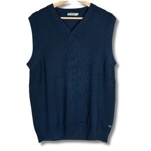 Knickerbocker Mens Medium Sweater Vest Heritage Cotton Navy Blue